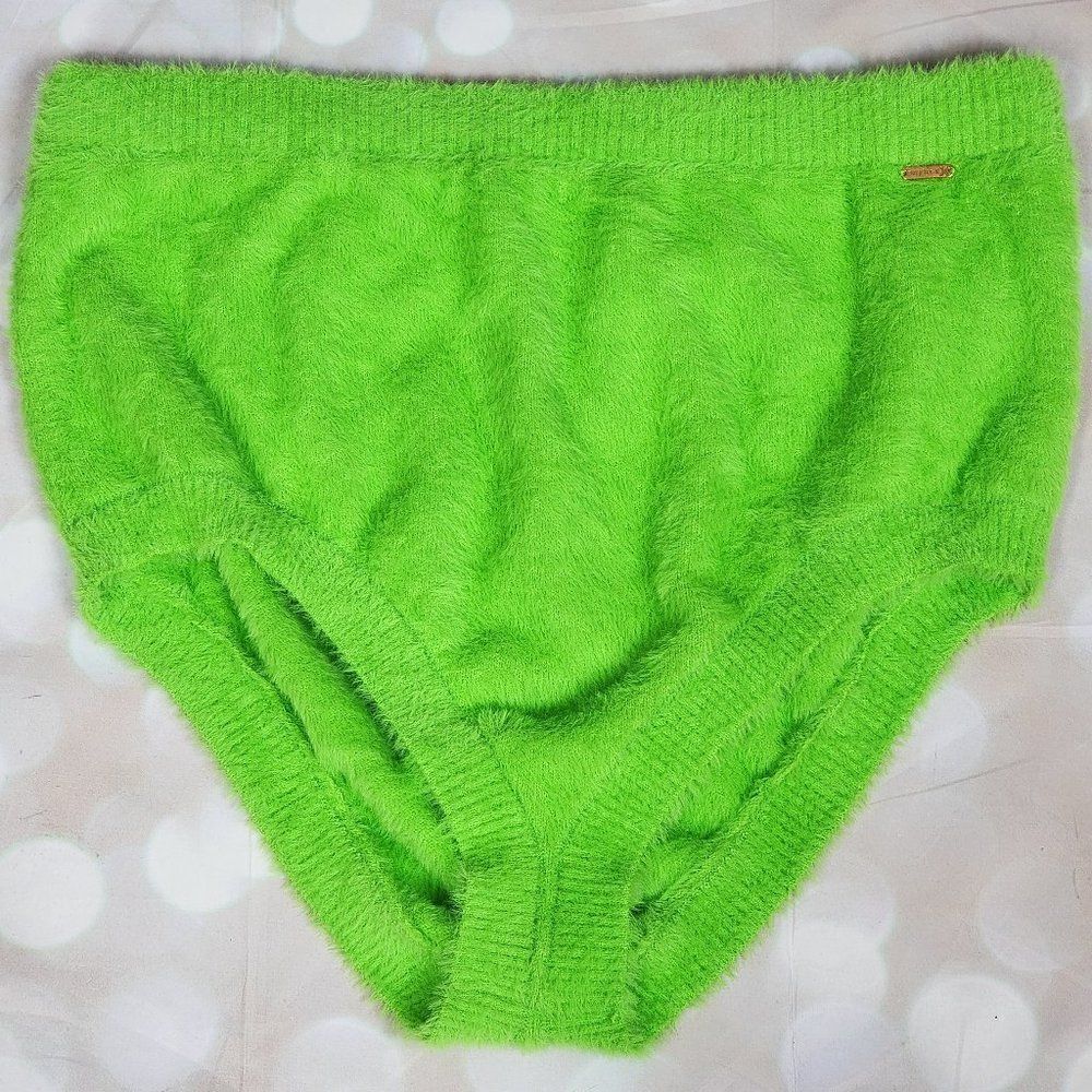 Savage X Fenty Fluff It Up Green Booty Shorts, Women's 1X